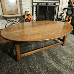 Oval Solid Wood Oak Drop Leaf Coffee Table Made By Pennsylvania House Furniture