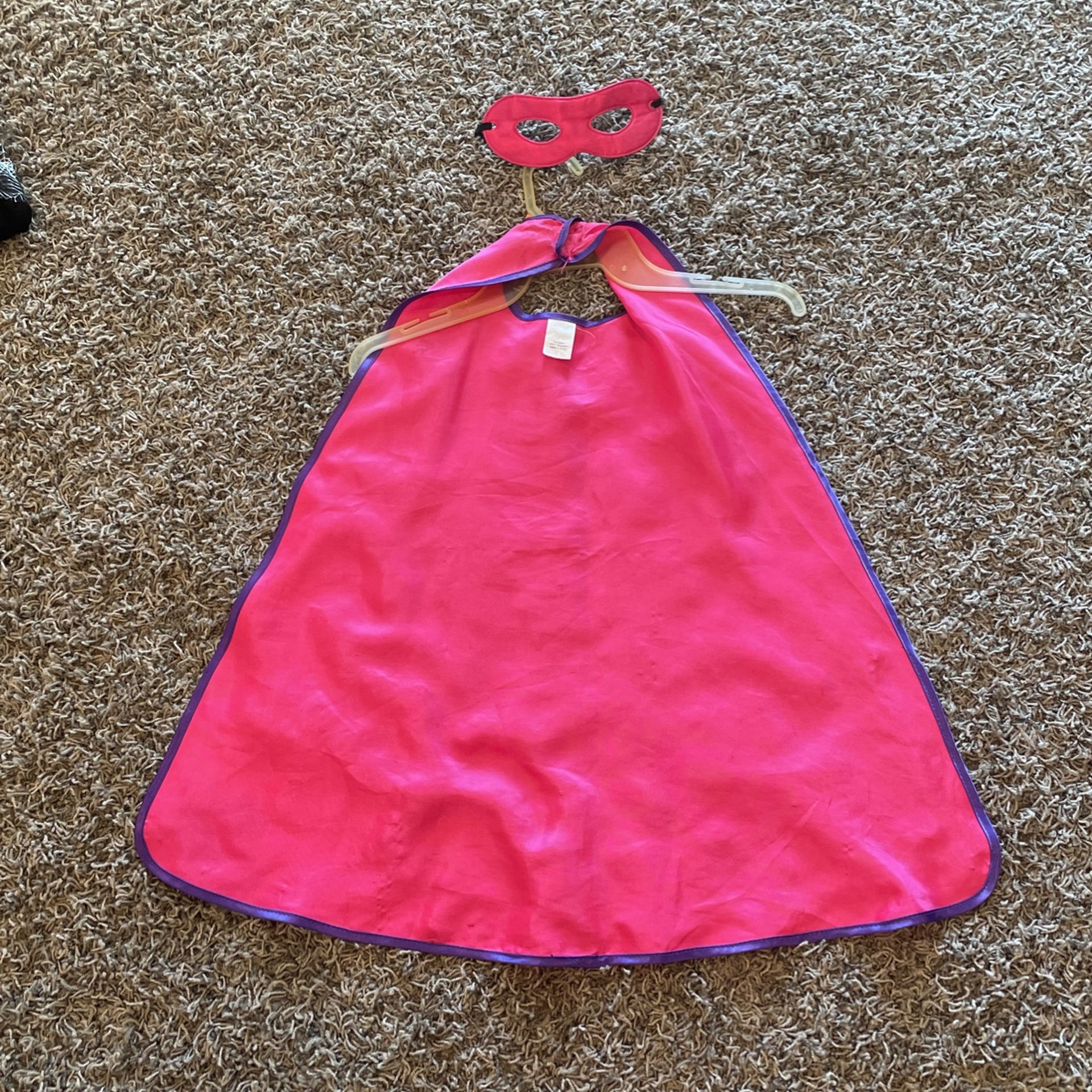 Pink Cape And Mask Girl Age 3-6