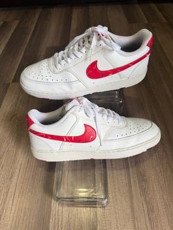 Nike Court Vision Low White Red Sneakers size 10.5