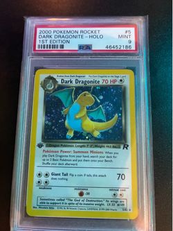 PSA 9 1st Edition Dark Dragonite W/ Swirl