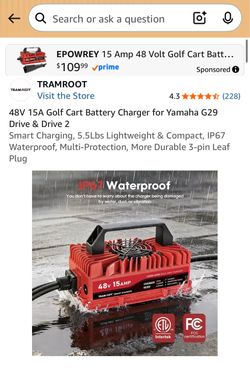 Tramroot 48V 15A Golf Cart Battery Charger