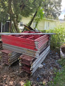 Lot of Used Scaffolding Frames and Planks