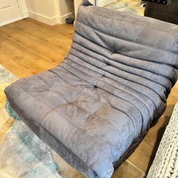 Togo chair (Wayfair) suede couch