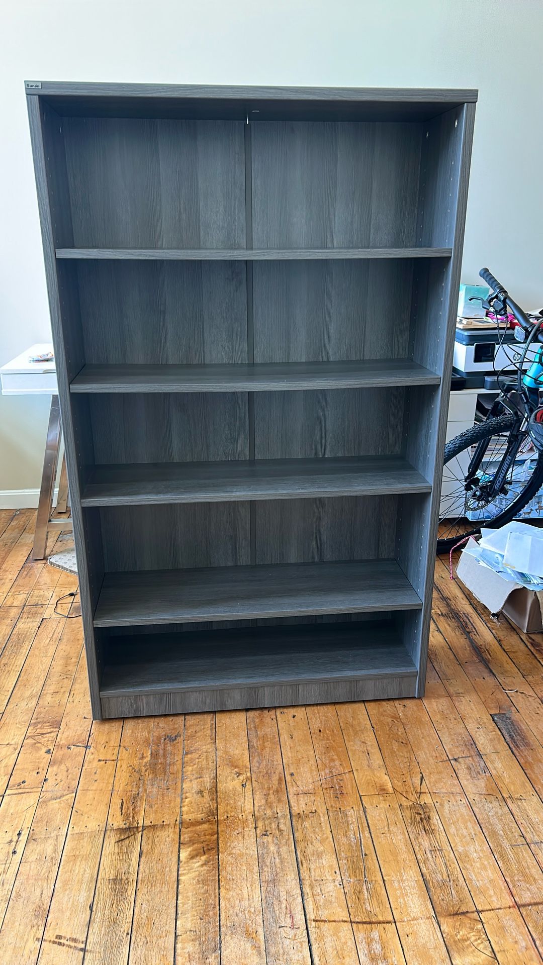 📚 Dark Gray 5-Shelf Bookshelf – Sunon Brand