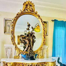 Gilded Beautiful Mirror $337.00   NO TABLE 