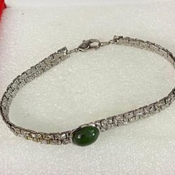 Pulsera Stainless Piedra Jade Joyas Antiguas 