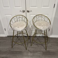 Gold bar stool chairs (set of 2)