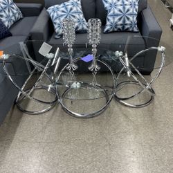 3 Piece Glass Coffee Table 