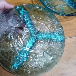 Two Beautiful Blue Antique Plates With Sections