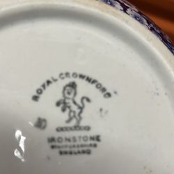 Antique Royal Crownford Ironstone Pitcher and Wash Bowl 