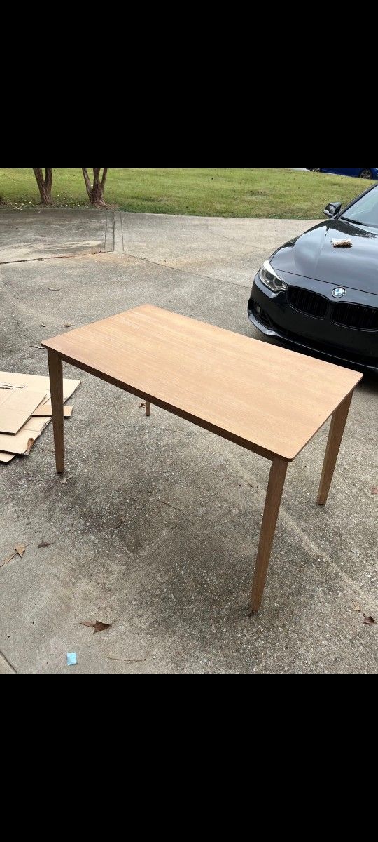 Panana Modern Dining Table 47 Inch Kitchen Table with Solid Wood Leg Oak Finish Dinner Table Dining Room Home Furniture Natural