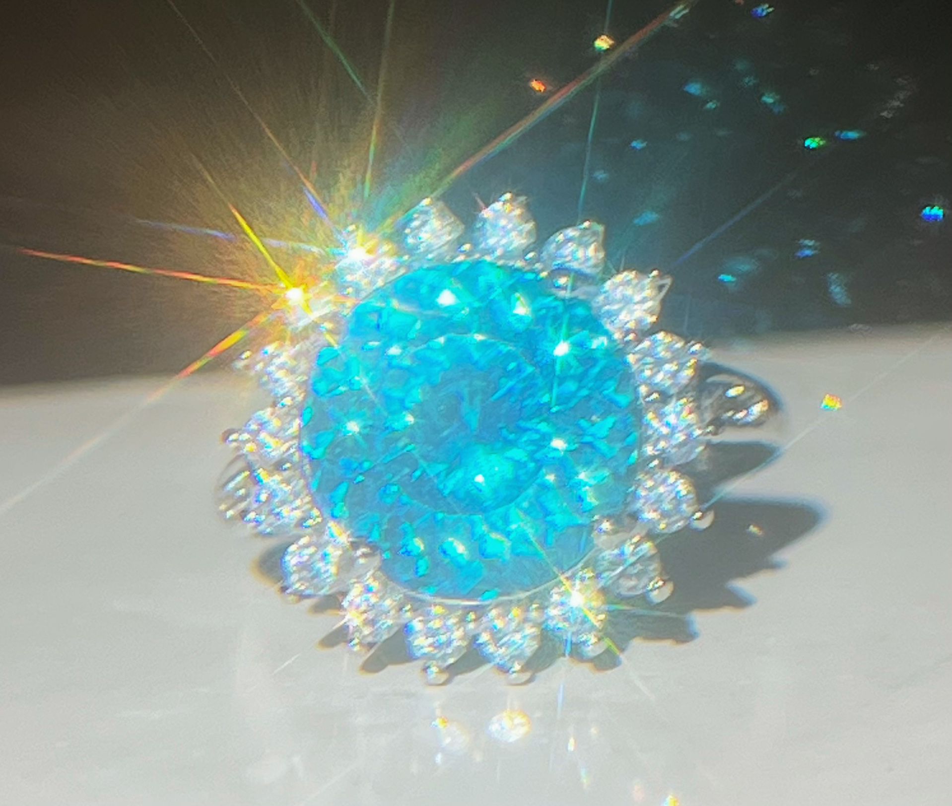5ct Round Cut Lab-created Diamonds Ring/ Platinum PT950 sparkle ring