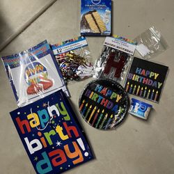 NEW Birthday Celebration Kit Banner, cake mix, frosting MORE
