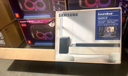 Samsung 3.1.2 Soundbar {HW-Q60CF} Dolby Atmos Home Theater - Wireless Sub, Adaptive Audio, Game Mode