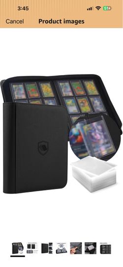 Top Loader Binder 9 Pocket, Holds 360 Toploaders, 100 Toploaders INCLUDED Toploader Binder for 3" x 4" Rigid Toploaders, Trading Card Binder for TCG,
