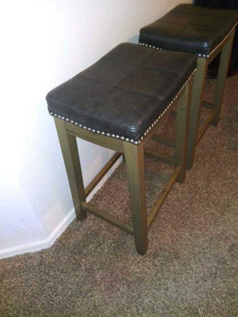 Gorgeous Backless Bar Stools Reclaimed Oak Finish