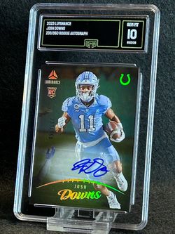 2023 Luminance 🔥 Josh Downs 🔥 Rookie Auto 233/350 GMA 10 💎 Mint - Indianapolis Colts