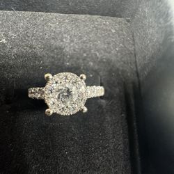 14k Halo Diamond Ring