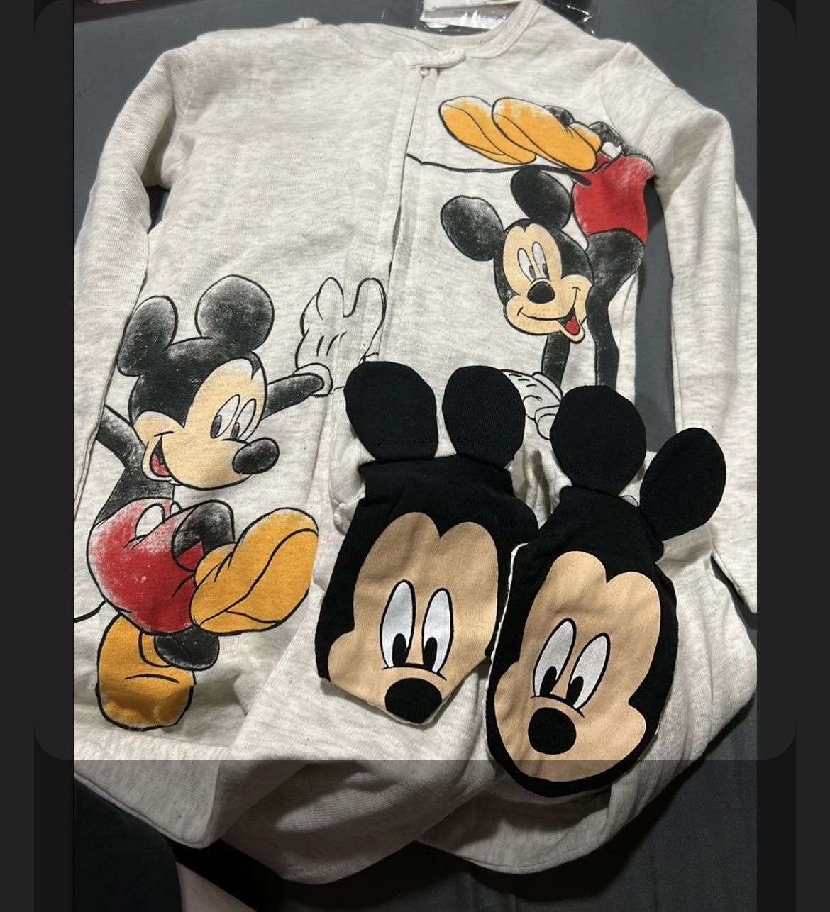 24M Disney Baby Mickey Mouse Bodysuit With Mickey Footies