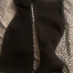 Black High Knee Stiletto Boots