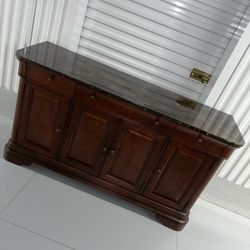 Elegant Marble-Top Buffet Cabinet / Sideboard