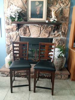 2 Wood Bar or Table Stools