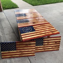 Handcrafted Wood Flags 
