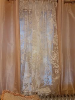 Gold Curtains For A Double Window 