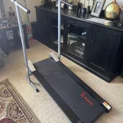 Sunny Health & Fitness SF-T1407M Manual Walking Treadmill with LCD Display, Compact Folding, Portability Wheels and 220 LB Max Weight