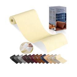 Leather Repair Patch for Furniture, 4" x 63" Self Adhesive beige yellow kit