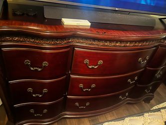 Cherry Wood Dresser with Brass Handles