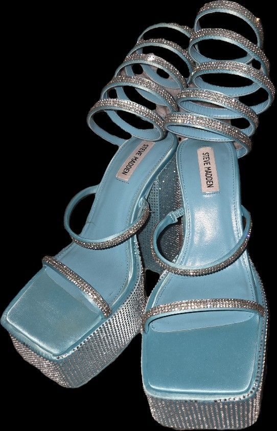 Steve Madden Light Blue Gem Stone Heels