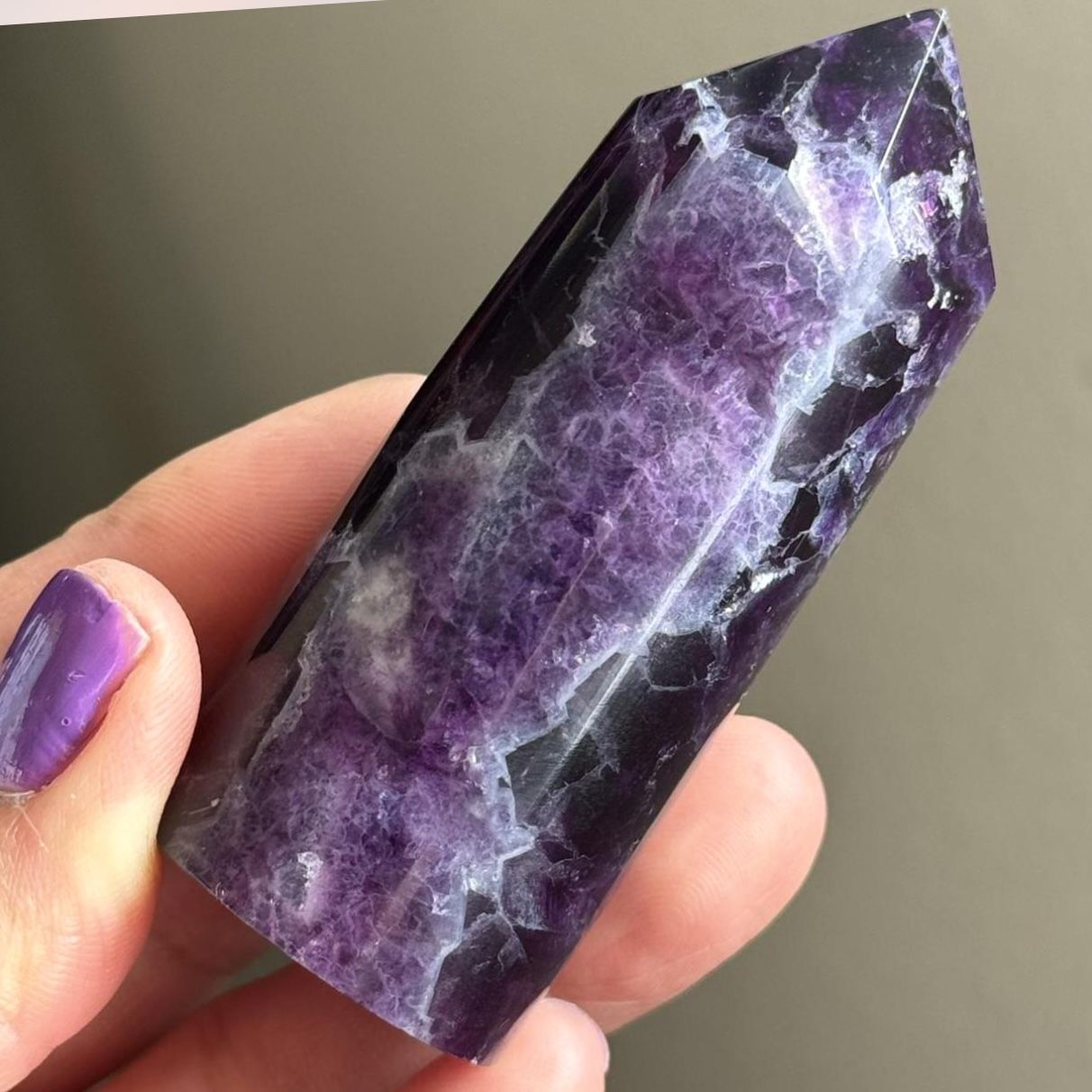 Dark Purple Fluorite Tower