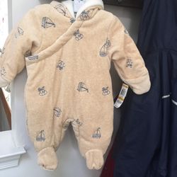 Boys winter onesie boats and puppies NWT 18 m