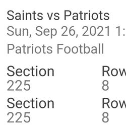 Two Patriots Tickets 