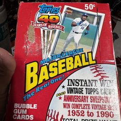 Almost Full Box Of Unopened 1991 Tops Baseball Cards 