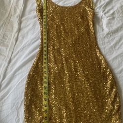 cocktail Gold  Sequins dress Custom Made In Colombia