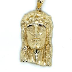 10kt Gold Large Jesus Face Pendant 12.40grams 155181 11