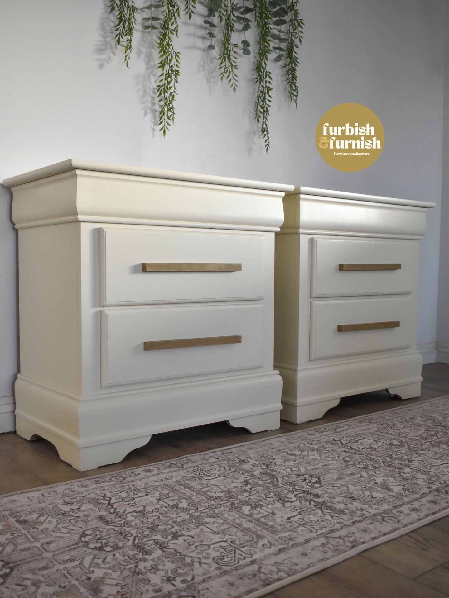 Off-White Wood Accent Nightstands (2) | End Tables | Night Tables | Side Tables