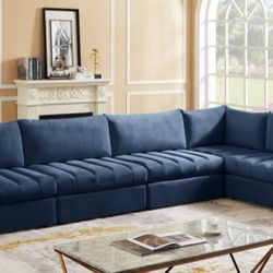 Jacob Velvet Navy Modular Sectional

