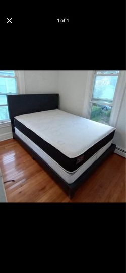 Full Bed Frame with Mattress and Box Spring
