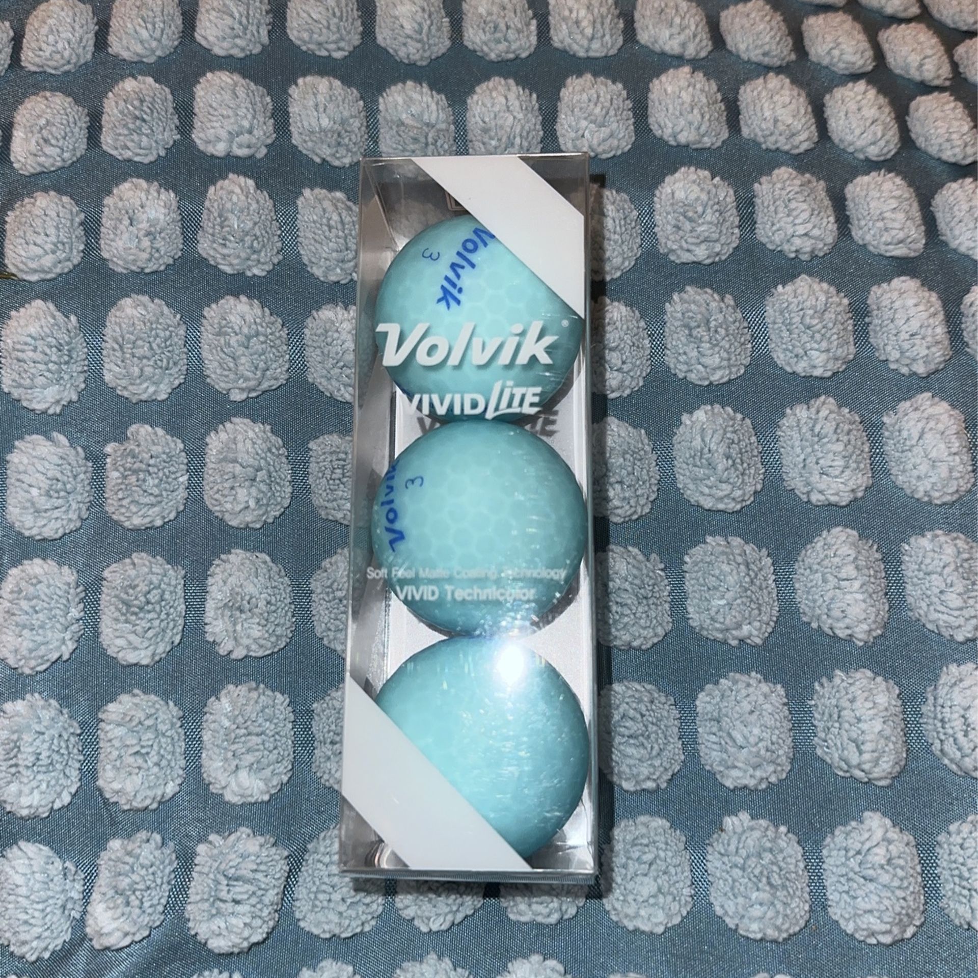 Set Of 3 Volvik Vivid Lite Baby Blue Golf Balls