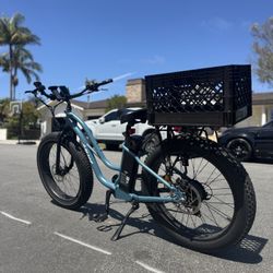  Murf Fat Tire Electric Bike – 1400mi, Basket + Locks Included