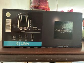 Chef & Sommelier Lima G3368 Crystal Stemless Wine Glass Set 12.75oz 6pcs