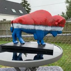 The Red White And Blue Buffalo Statue