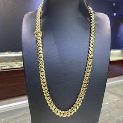 10kt Solid Miami Cuban Link Chain 