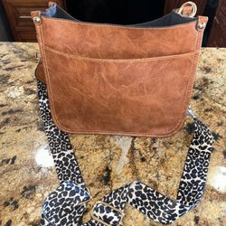 KOGTLA Women's Crossbody Shoulder Bag with Leopard Guitar StrapVegan Leather