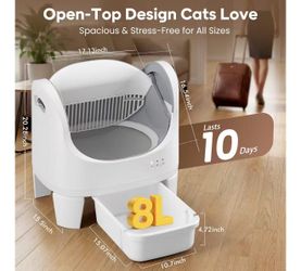 Self-Cleaning Open-Top Cat Litter Box
