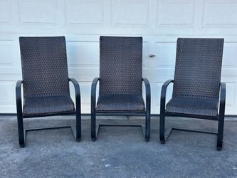 Set of 3 Outdoor Wicker Patio Chairs