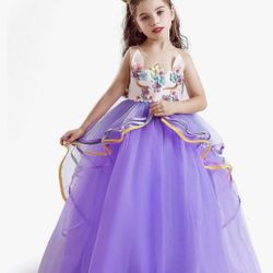 TTYAOVO Princess Girl Dress Long Tulle Gown Flower Girls